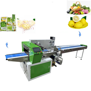 3 Servo Motor Pouch Wrapping Machine Full Automatic Fresh Fruit Vegetable Flow Wrapper Packing Machine 