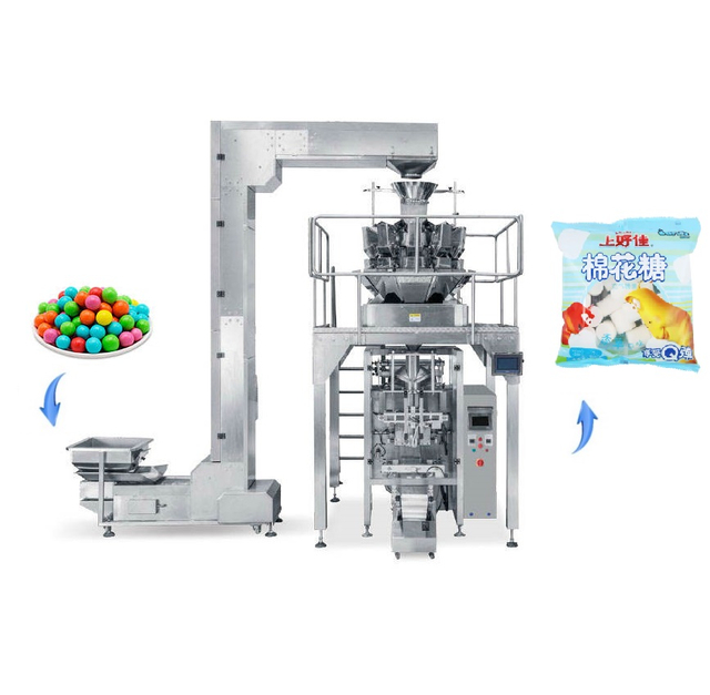 Multi-head Weighing Filling Granular VFFS Machine Sugar-free Gum Granular Vertical Form Fill Seal Machine 