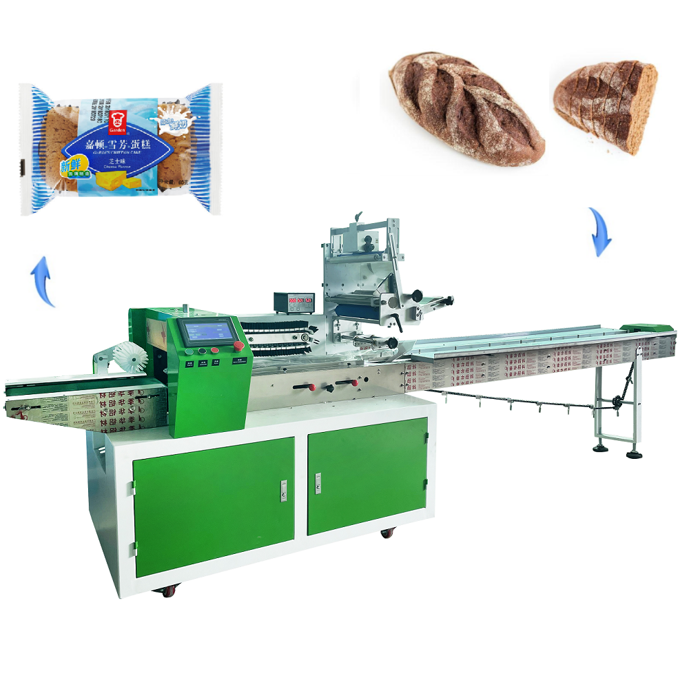 Automatic Plastic Bag Horizontal Pillow Cookiesr Bakery Confectionery Product Packaging Flow Wrapper Of Biscuit Packing Machine