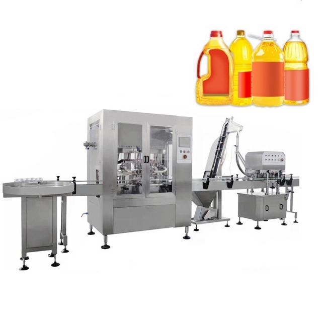 Automatic Cooking Edible Vegetable Olive Oil Carbonated Beverages Bottle Filling Capping Labeling Machine Packing Line