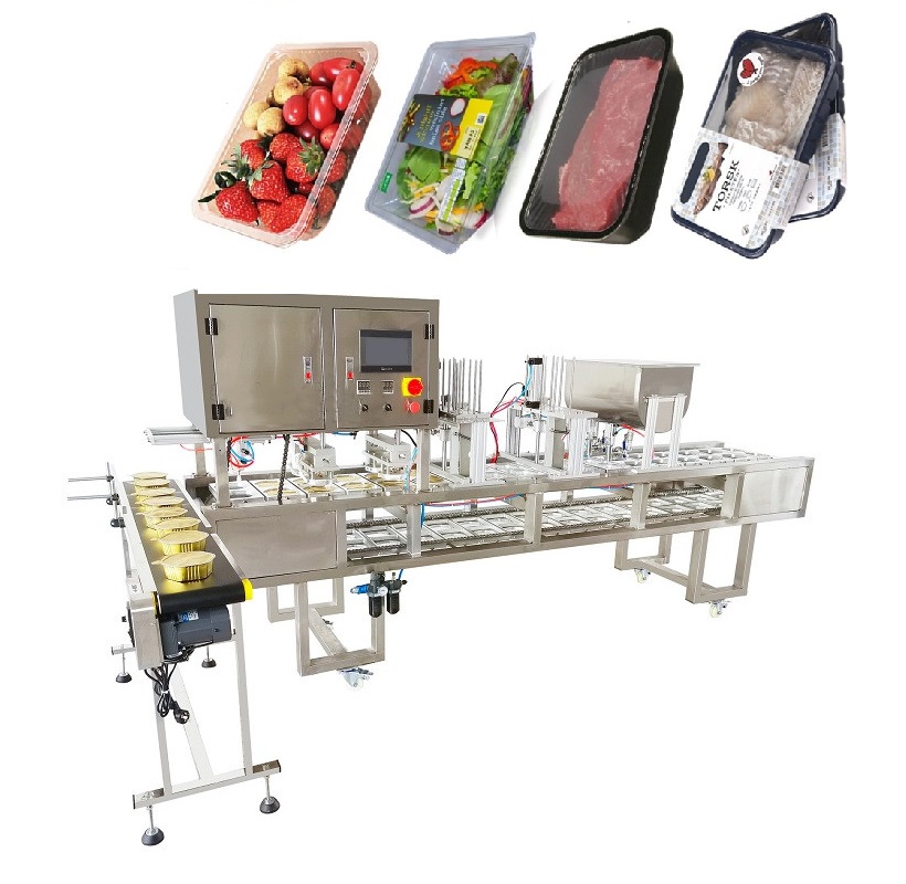 Bakery Products Confectionery Meat Tray Sealing Machine with Modified Atmosphere 