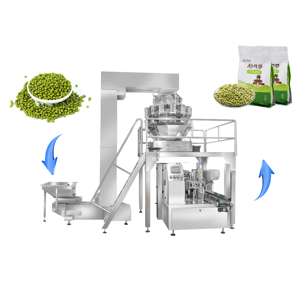 Seeds Combination Weigher Spout Pouch Granular Bag Packing Machine 