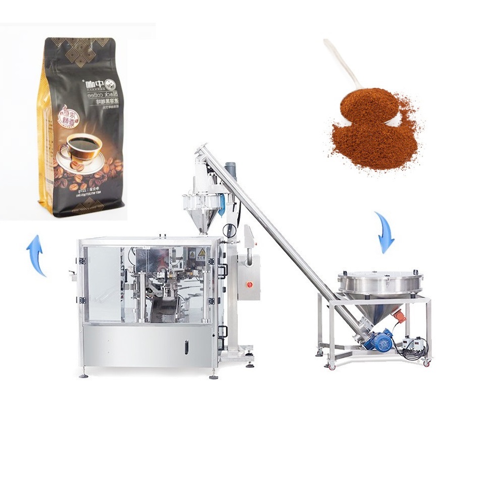 Stand Up Pre-made Pouch Packaging Cocoa Coffee Powder Bag Packing Machine 