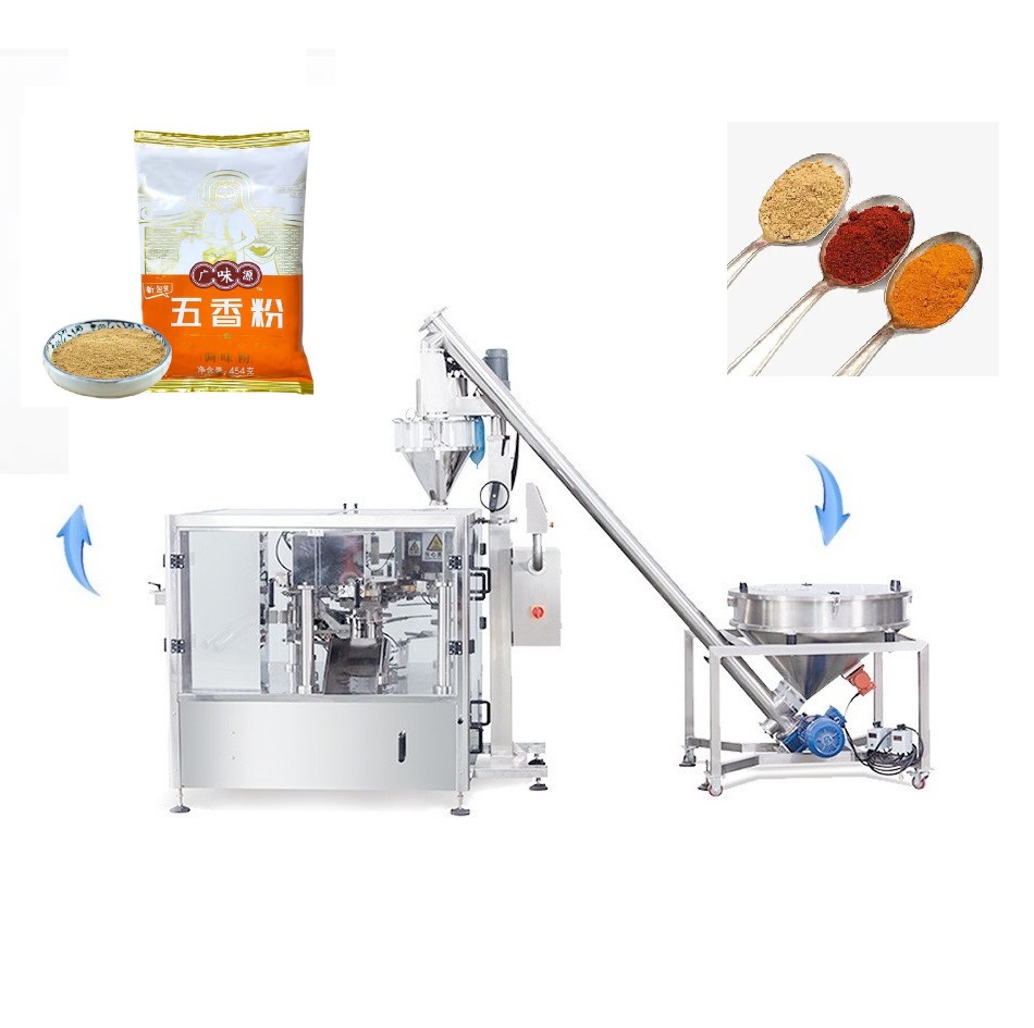 Shaped Pouch Seasoning Zipper bag Powder Fill Seal Machine