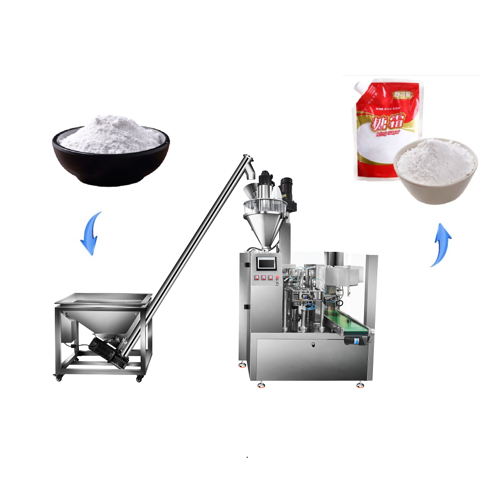 Horizontal Form Fill Seal (HFFS) Sugar Stand-up Pouch Powder Bag Packing Machine