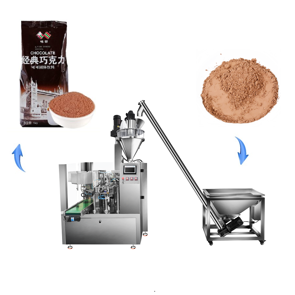 Pre-made Pouch Packaging Cocoa Polyethylene (PE) Powder Bag Packing Machine